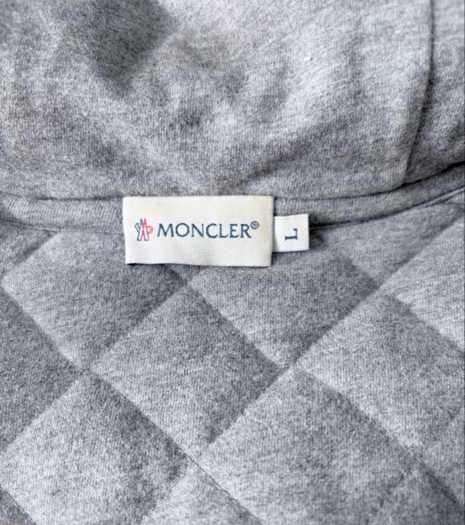 ヒ*デ様 MONCLER グレー キルティングパーカー サイズL