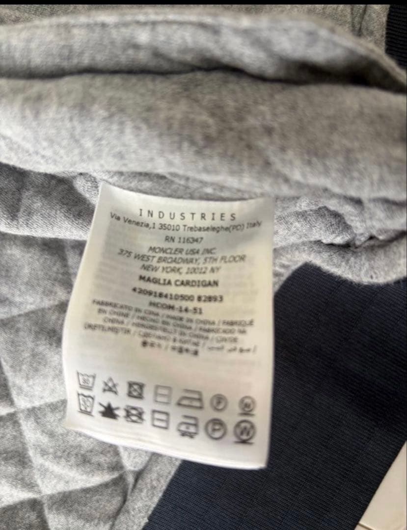 ヒ*デ様 MONCLER グレー キルティングパーカー サイズL