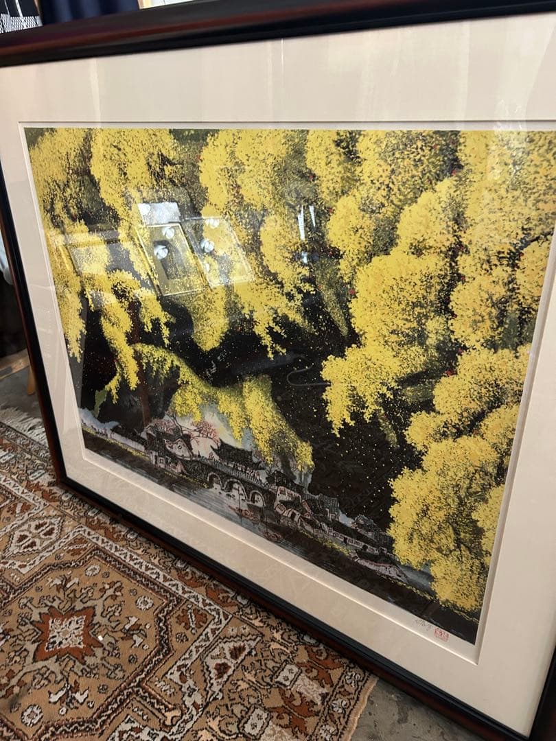 チャンプー　張歩　リトグラフ　中国人画家・張歩「金秋」﻿ 125/200