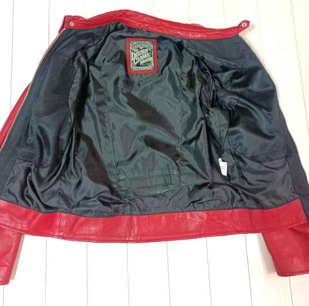 【激シブ！】デグナー　シングルライダース　レッド　ラムレザー　M