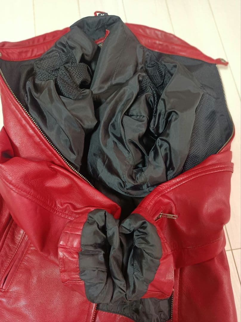 【激シブ！】デグナー　シングルライダース　レッド　ラムレザー　M