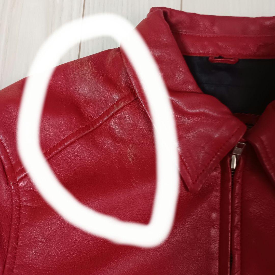 【激シブ！】デグナー　シングルライダース　レッド　ラムレザー　M