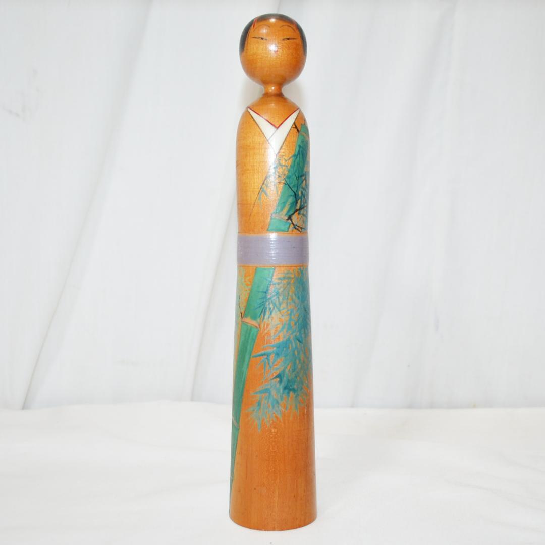 こけし 高野与八 竹 着物姿の女性 高さ24.5cm