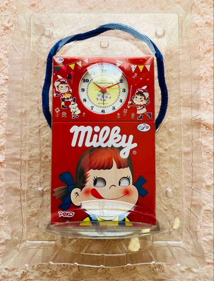 [希少 非売品]ペコちゃん60周年記念ミルキー目覚まし時計