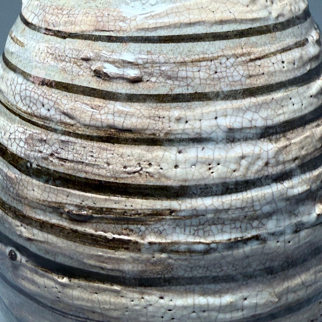 古唐津　輪線文大徳利　花瓶　発掘品　蒐集家放出品　桃山〜江戸初期　古美術　骨董