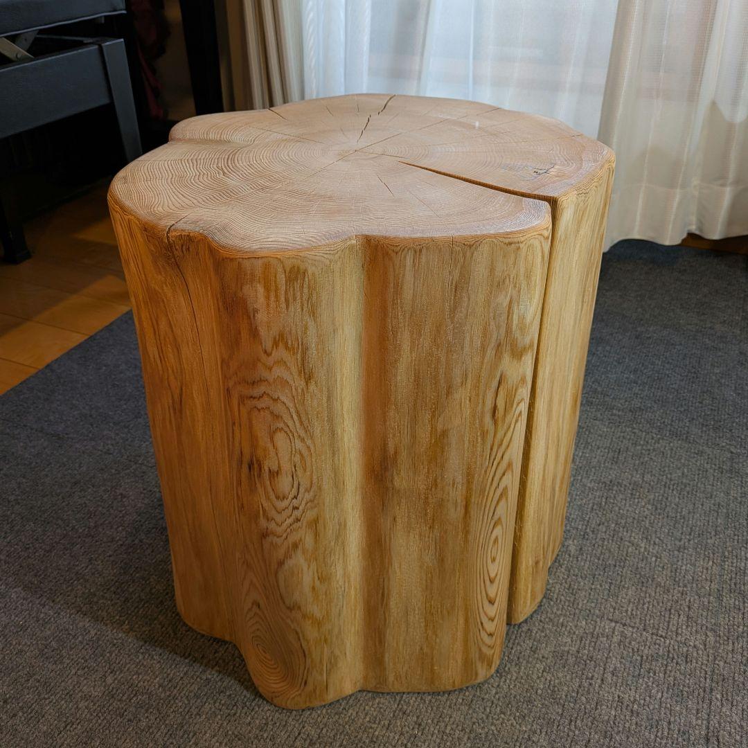 poochan　天然ヒバ　大型　切り株　丸太　椅子　テーブル　高さ約41㎝