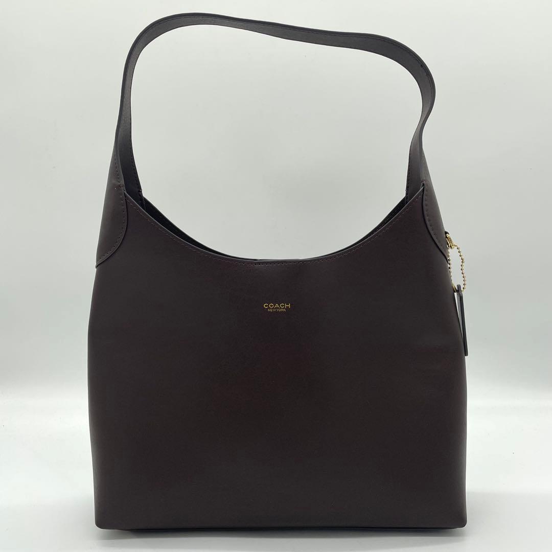 【極美品】コーチ　ブルックリン　ショルダーバッグ　レザー　ロゴ　ダークブラウン