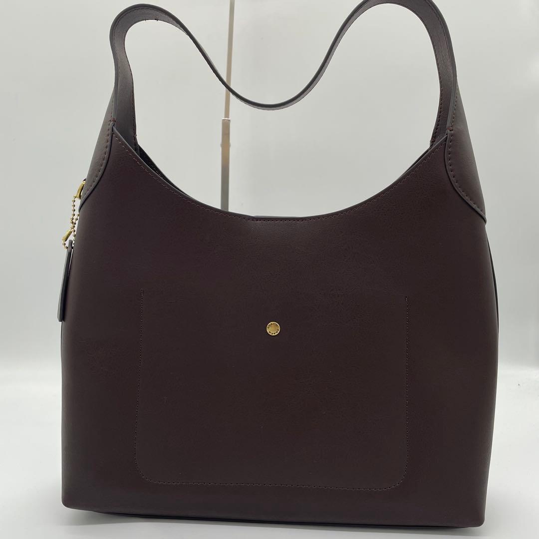 【極美品】コーチ　ブルックリン　ショルダーバッグ　レザー　ロゴ　ダークブラウン