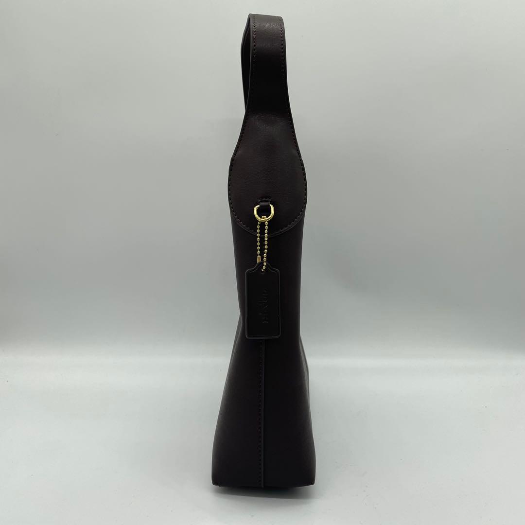 【極美品】コーチ　ブルックリン　ショルダーバッグ　レザー　ロゴ　ダークブラウン