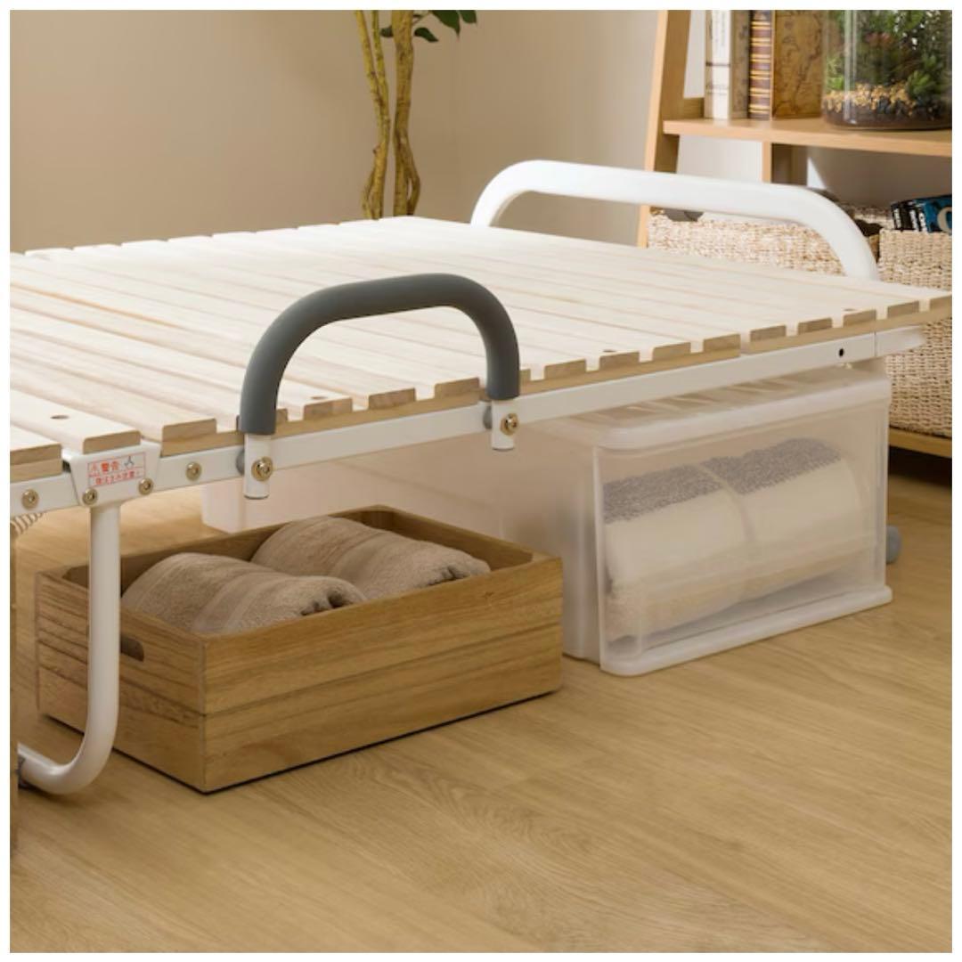 【週末値下げ】ニトリ　シングル 折りたたみ桐すのこパイプベッド