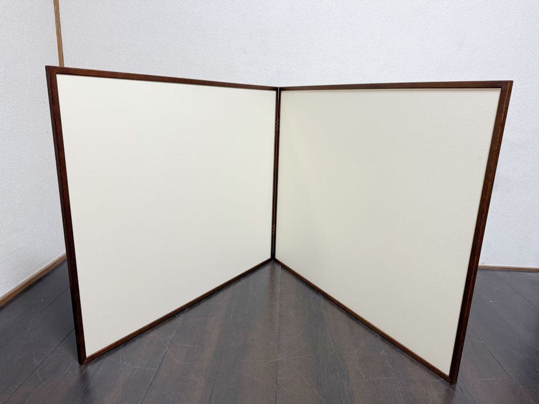 ほぼ未使用 茶道具 銀刧箔 風炉屏風先 裏白 両面使う 桑枠 元箱