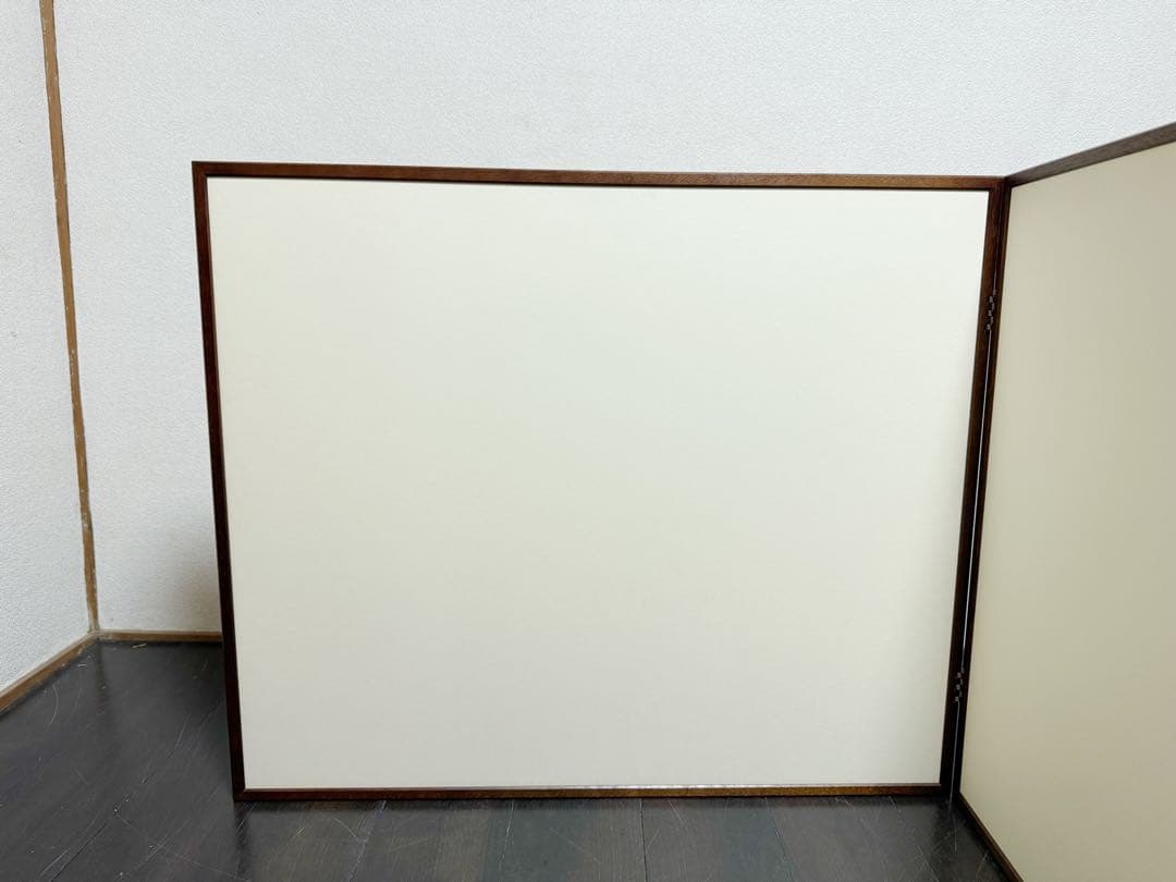 ほぼ未使用 茶道具 銀刧箔 風炉屏風先 裏白 両面使う 桑枠 元箱