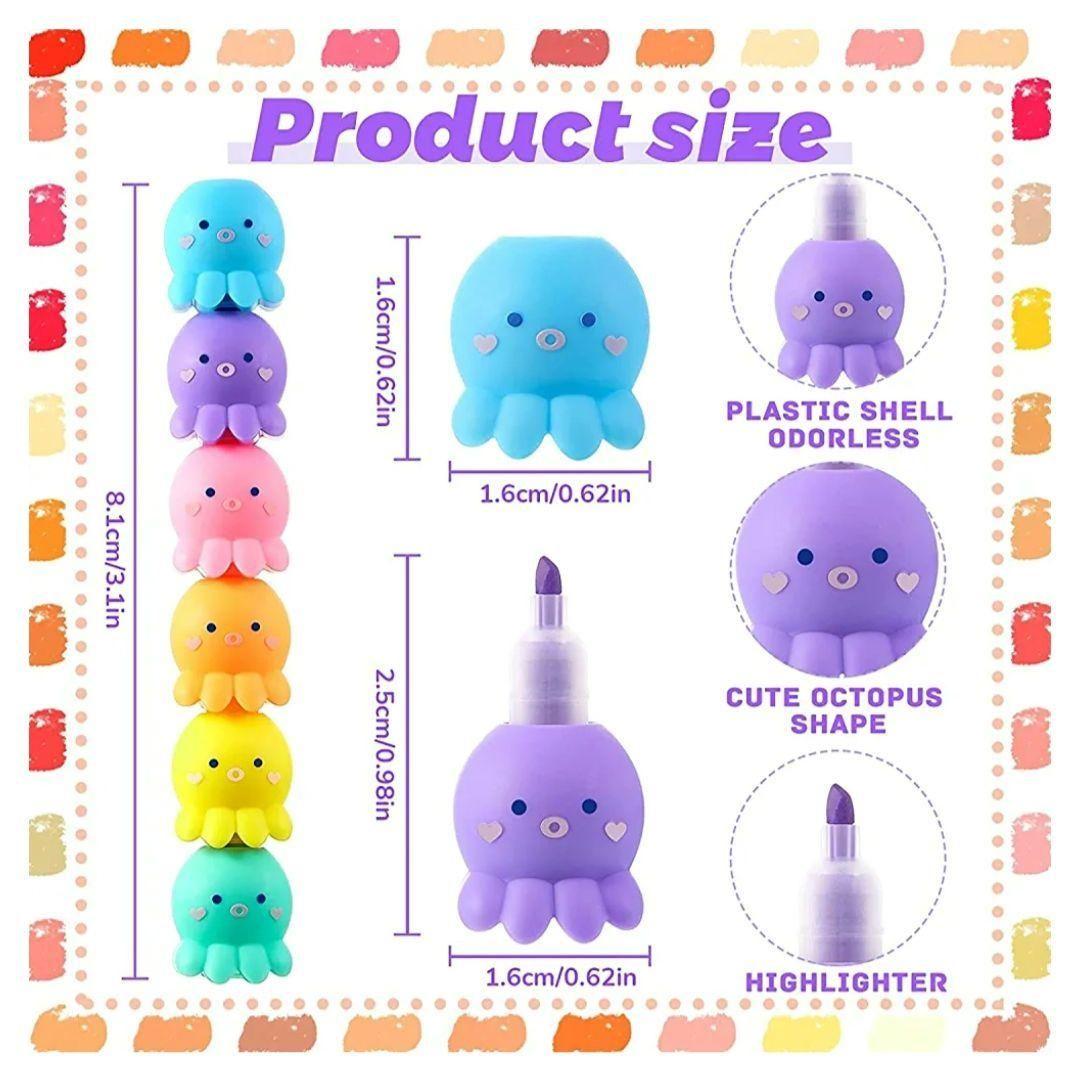 ❤️最終お値下げ❤️【新品】マーカーペン6色油性　タコ　ロケット蛍光　プレゼント