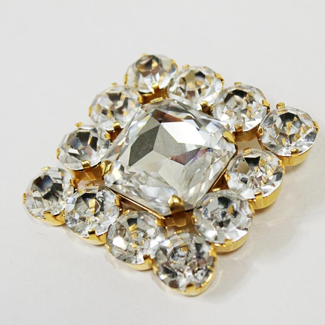 激レア 極美品 セリーヌ ピンブローチ ラインストーン ゴールド CELINE