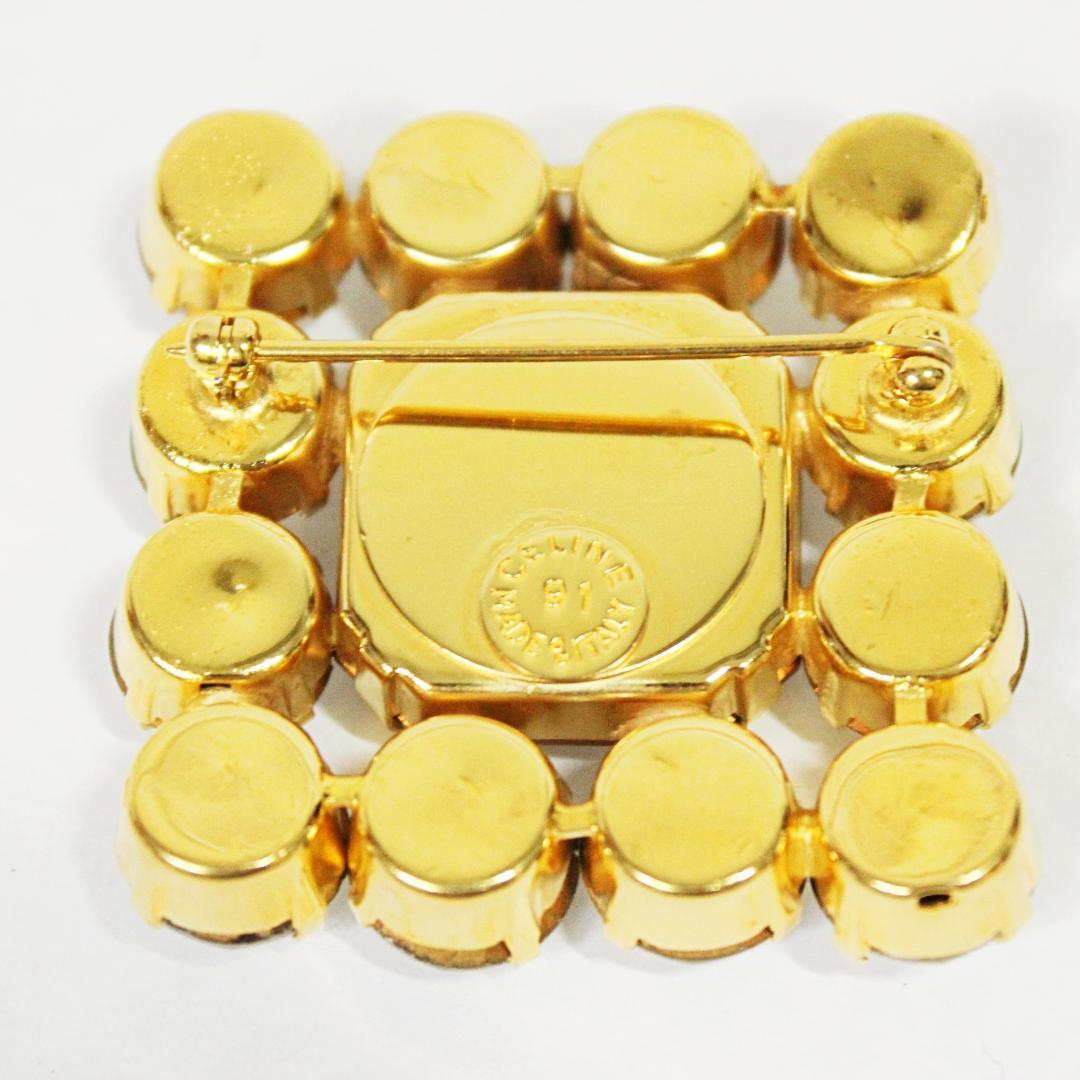 激レア 極美品 セリーヌ ピンブローチ ラインストーン ゴールド CELINE