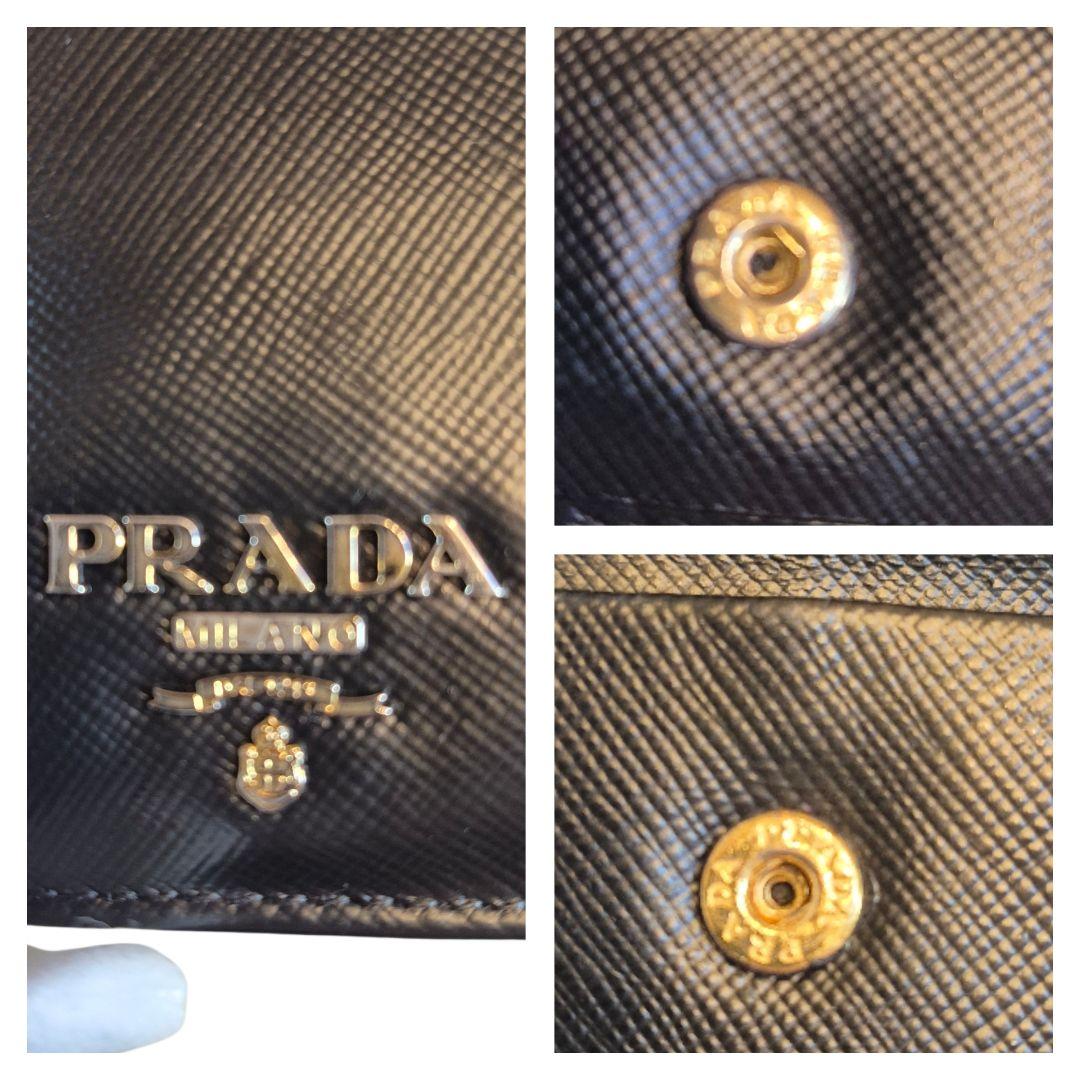 ＰＲＡＤＡ　プラダ　サフィアーノ　二つ折り財布　ブラック革