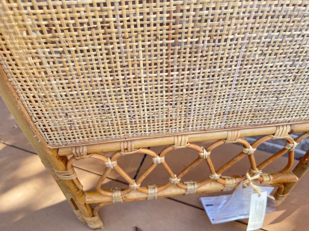 高級　ラタン 籐 3連パーテーション 衝立 間仕切り 昭和レトロ 新品未使用