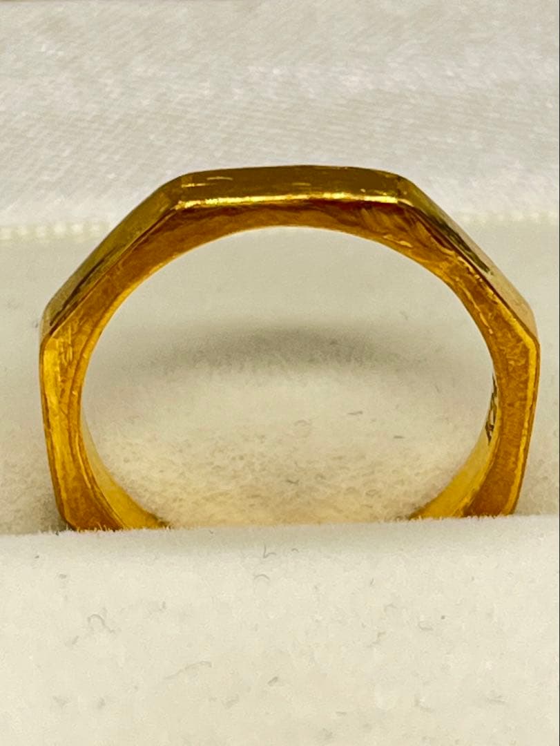 ありガトK24 純金 8角リング 6g指輪 リング 刻印あり ハンドメイド