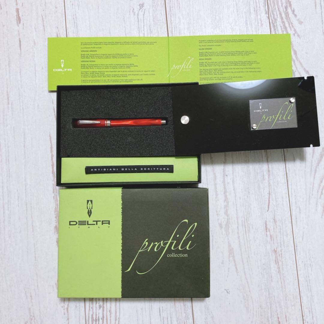 希少品　デルタ万年筆　プロフェリ　レッド