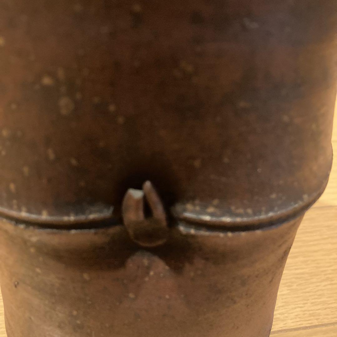 備前焼　竹型　花生け　茶道具　一輪挿し