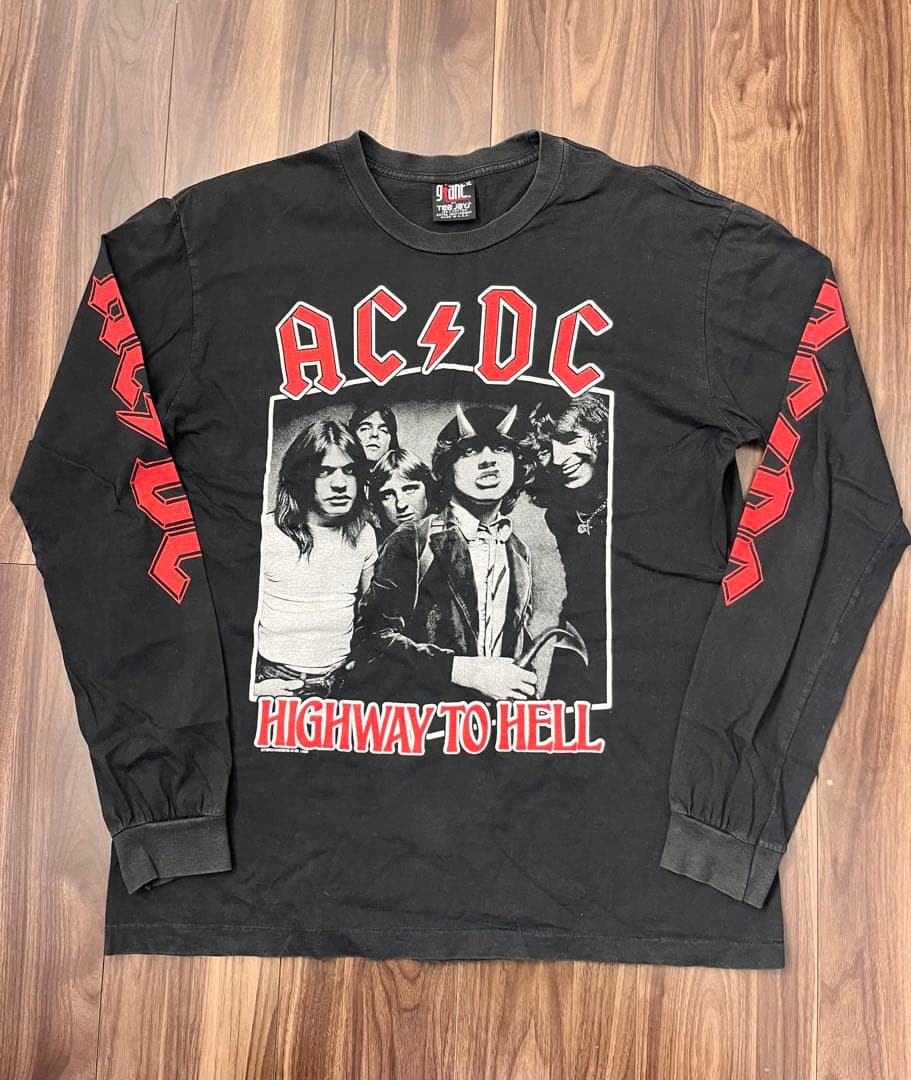 AC/DC ハイウェイ・トゥ・ヘル 1979ツアーロンT ブラックフェード　XL