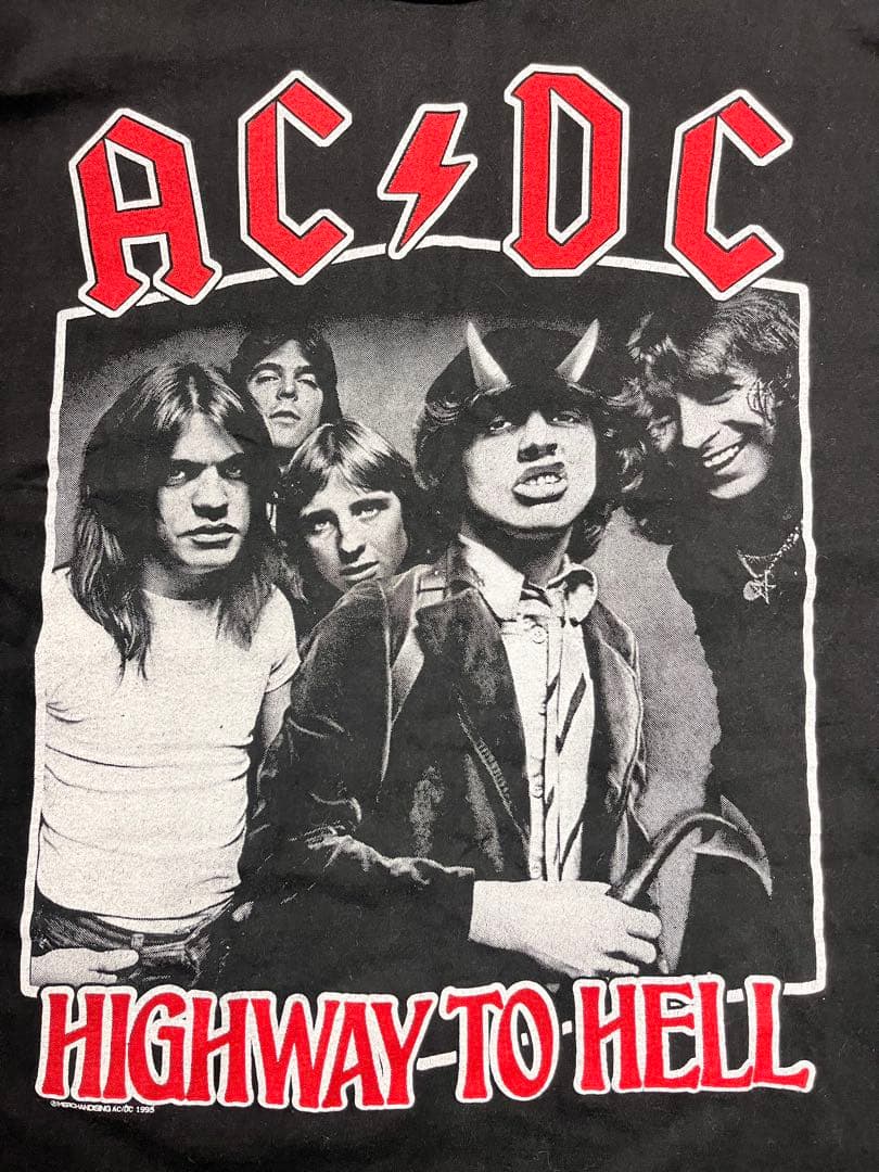 AC/DC ハイウェイ・トゥ・ヘル 1979ツアーロンT ブラックフェード　XL