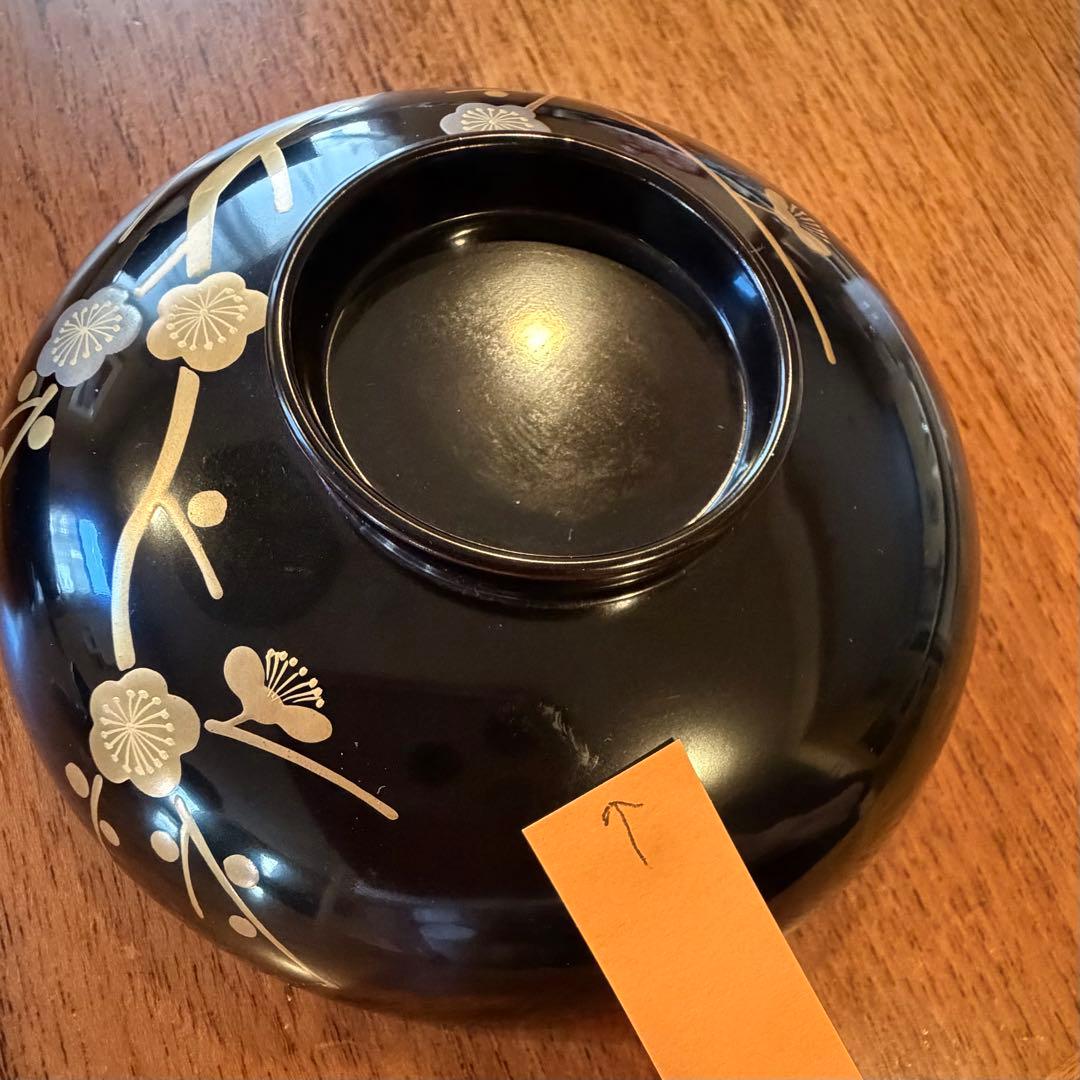 象彦 真黒塗 小丸椀 金蒔絵 昭和初期 吸物椀 5客 お正月 お祝い 新品に近い