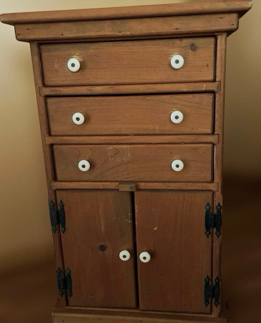 木製飾り棚　扉付き　カントリー　コーハウス　アンファン