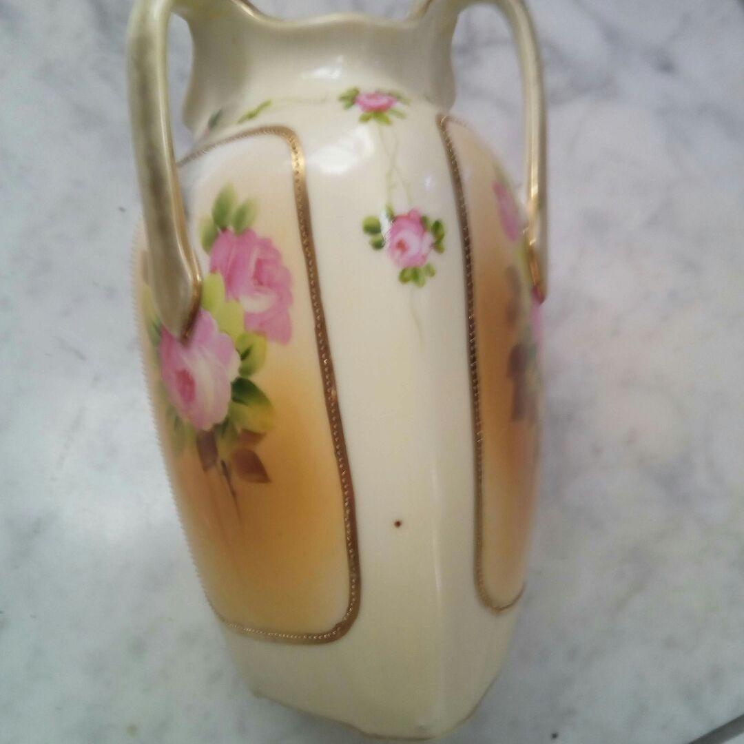オールドノリタケ　バラ紋花瓶