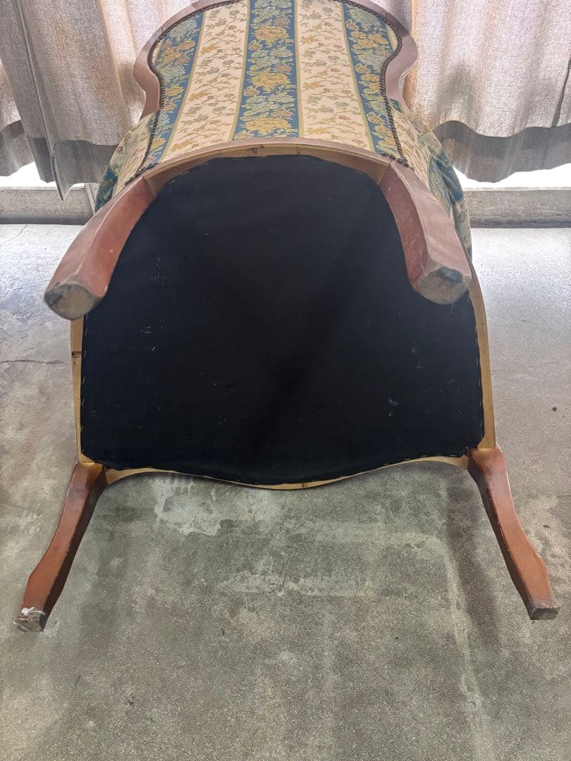 【オシャレ花柄刺繍‼️】アンティークチェア 椅子 猫脚