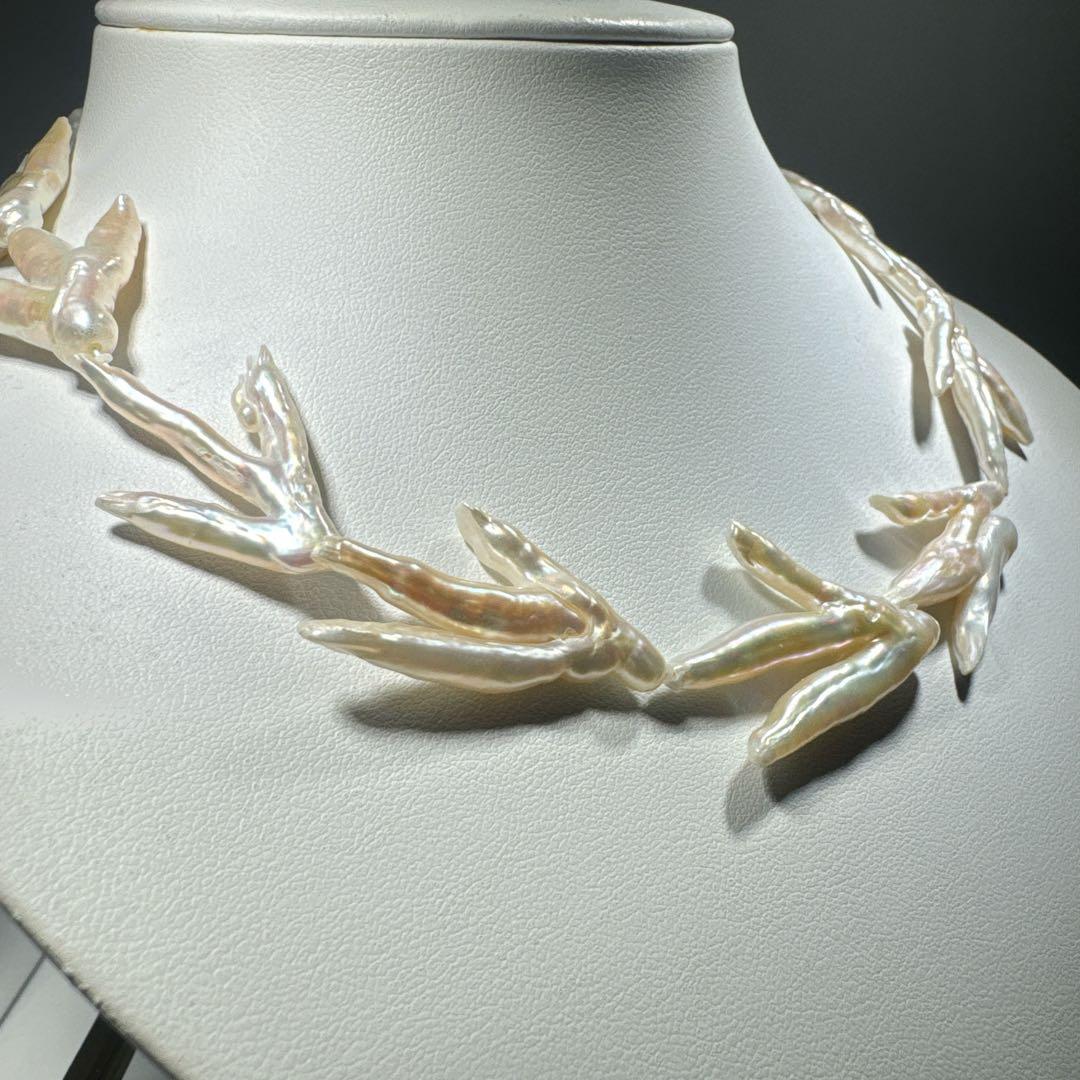 淡水パールネックレス　淡水小枝パールネックレスNO25-989