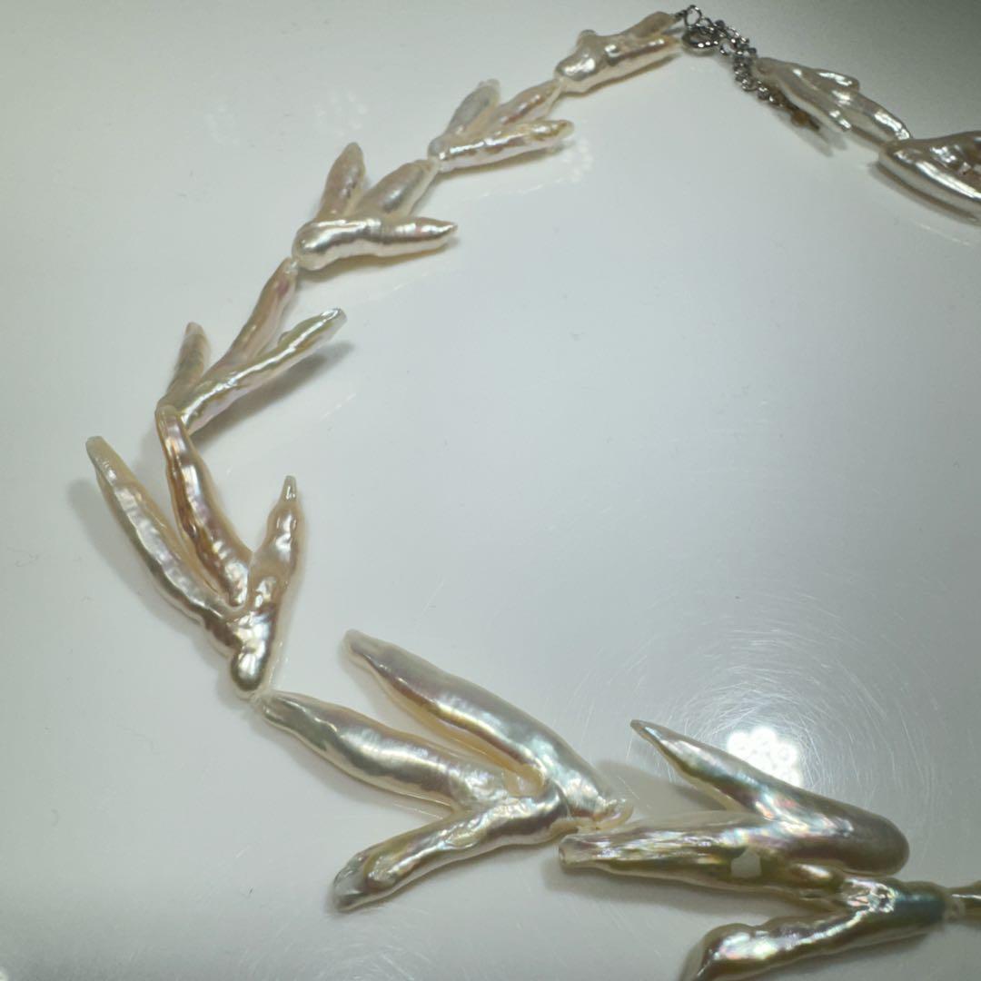 淡水パールネックレス　淡水小枝パールネックレスNO25-989