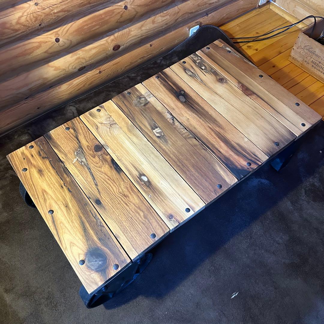 ジャーナルスタンダード 木製テーブル 車輪付き 約51cm x 92cm