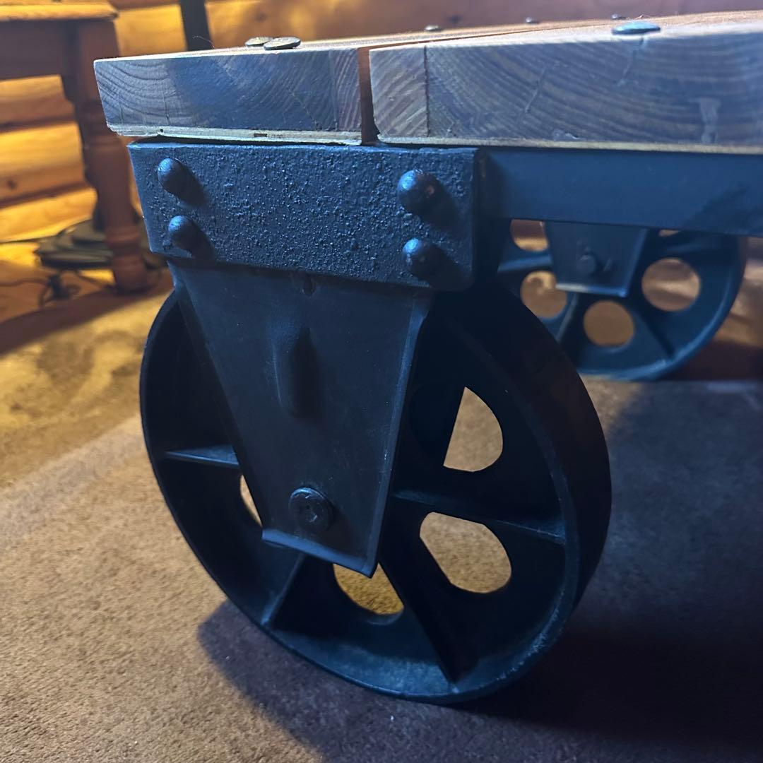 ジャーナルスタンダード 木製テーブル 車輪付き 約51cm x 92cm