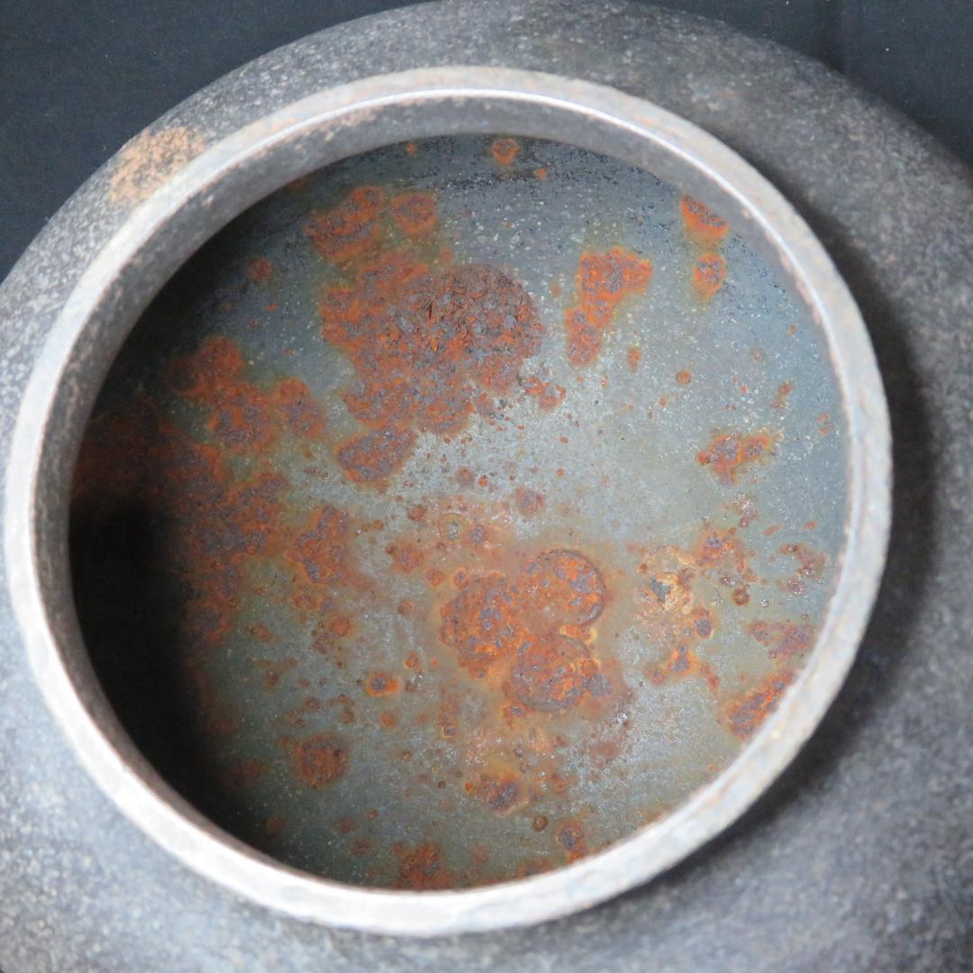 茶釜 木箱 茶道具 真形釜 高橋敬典 人間国宝 共箱 錆