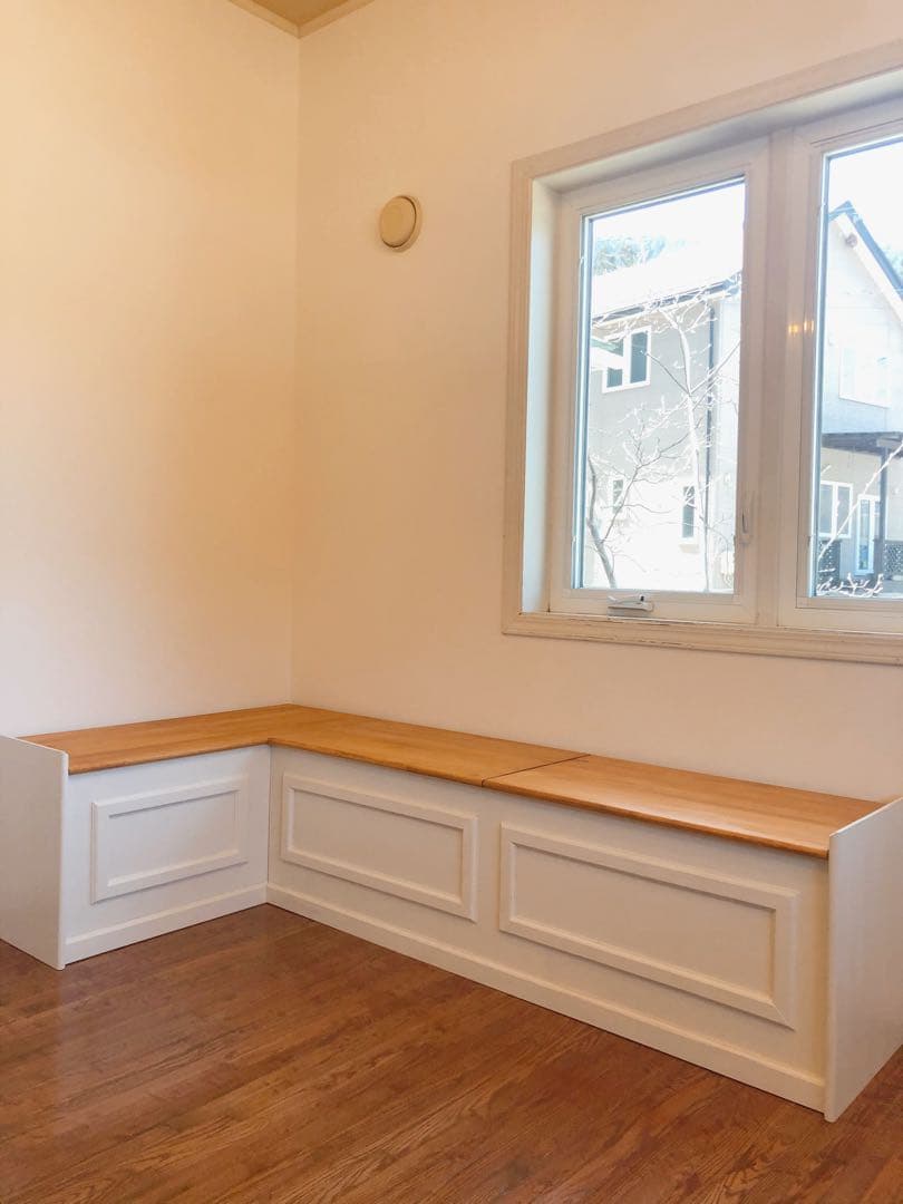 コーナー型収納ベンチ ホワイト（直接引き渡し）