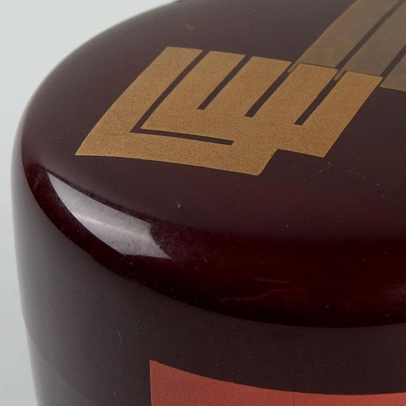 茶道具　山中塗　熊谷秀穂作　玄々斉好　溜塗　源氏棗　V　9436