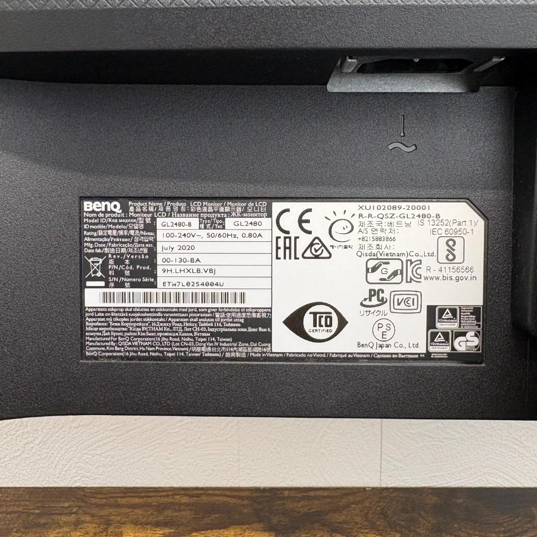 BenQ ベンキュー ホームモニター 24インチ GL2480-B 通電確認済