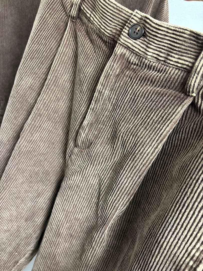 【新品】フェード加工コーデュロイZIPブルゾン セットアップ バルーン ブラウン