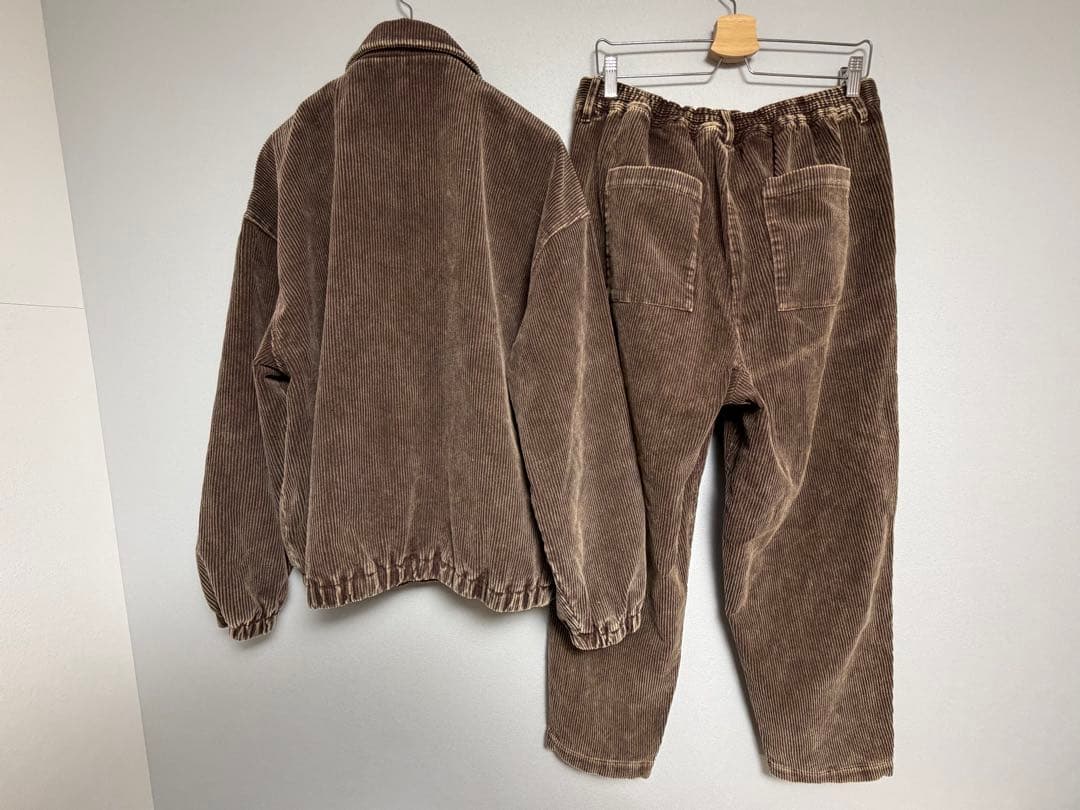 【新品】フェード加工コーデュロイZIPブルゾン セットアップ バルーン ブラウン