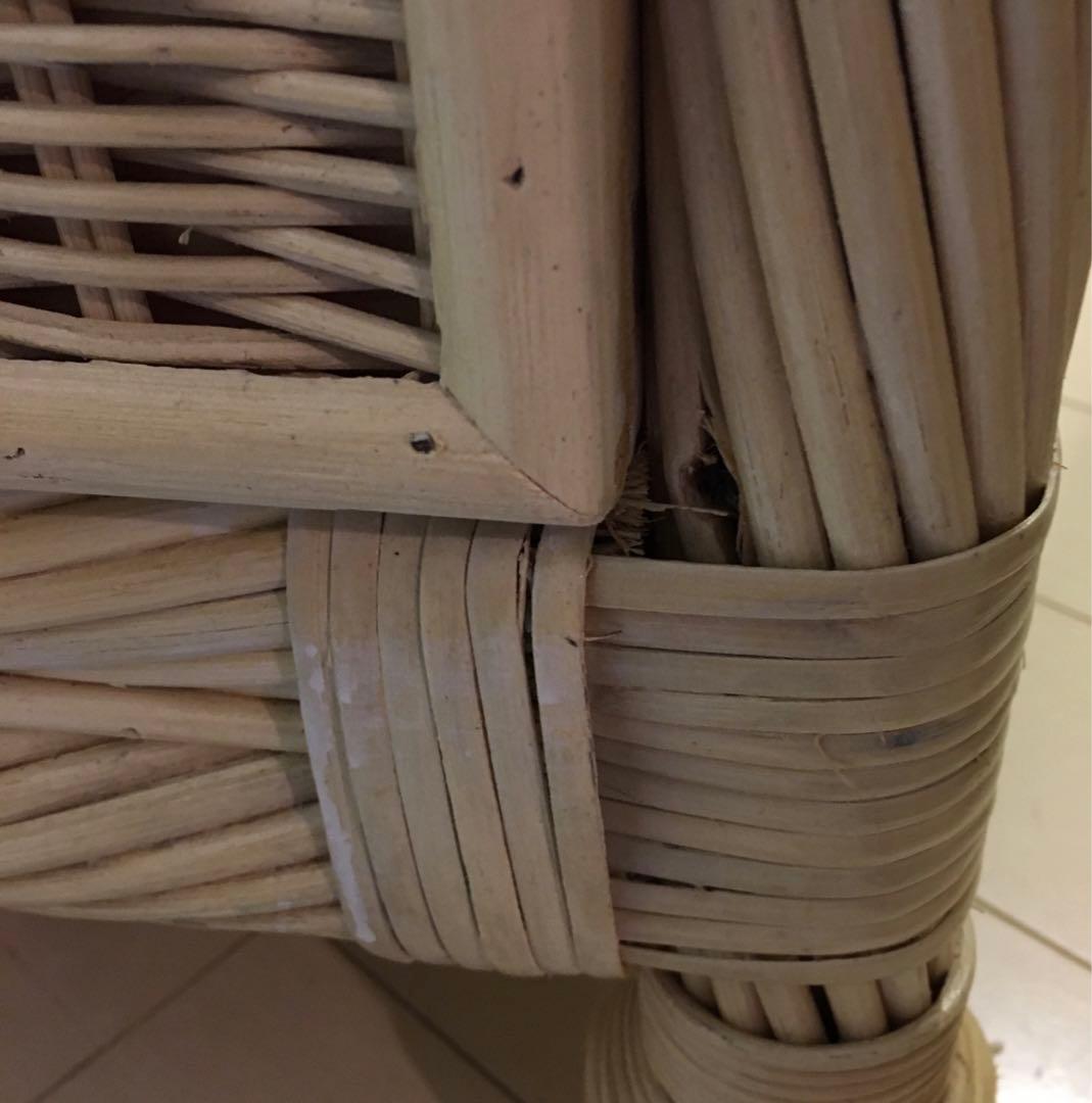 ヴィンテージ　ホワイトラタン 4段チェスト☆