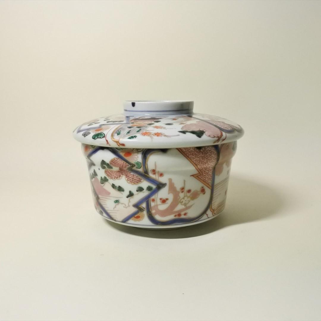 江戸中期～後期　伊万里　色絵　蓋物　骨董品　アンティーク　g
