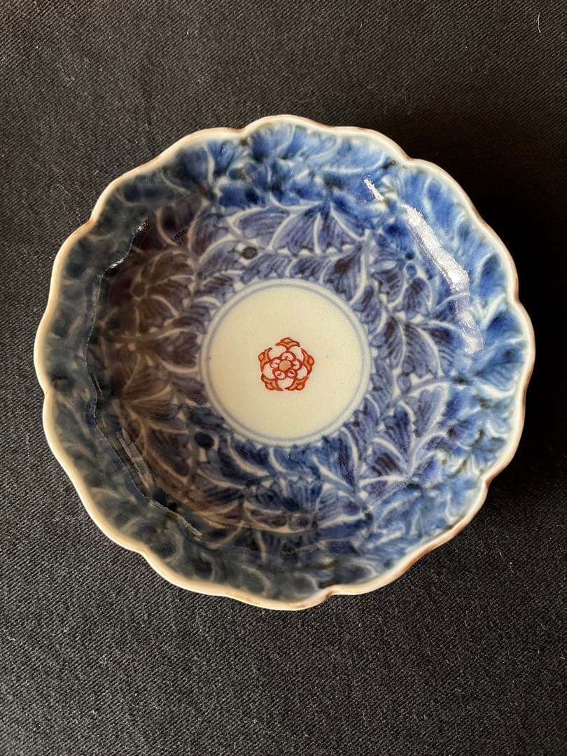 もう貴重！江戸中期 「成化年製」銘 小皿 2枚 天明6年頃比定 5弁花赤絵 金彩