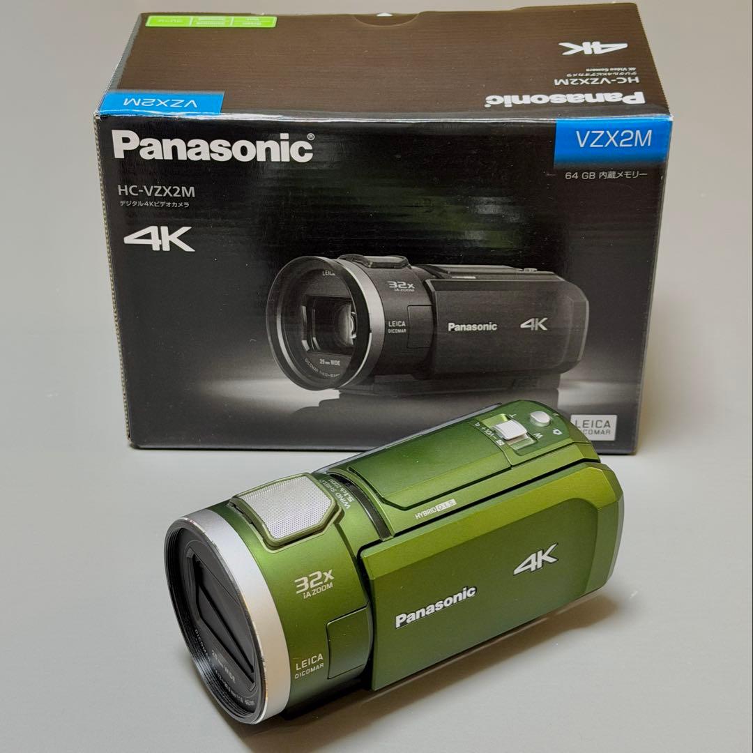 【完動美品】パナソニック 4Kビデオカメラ HC-VX2M フォレストカーキ