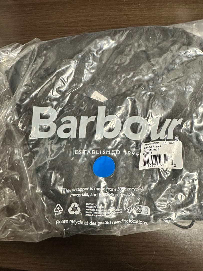 Barbour ワックス デタッチャブル フード 6オンス　ブラック