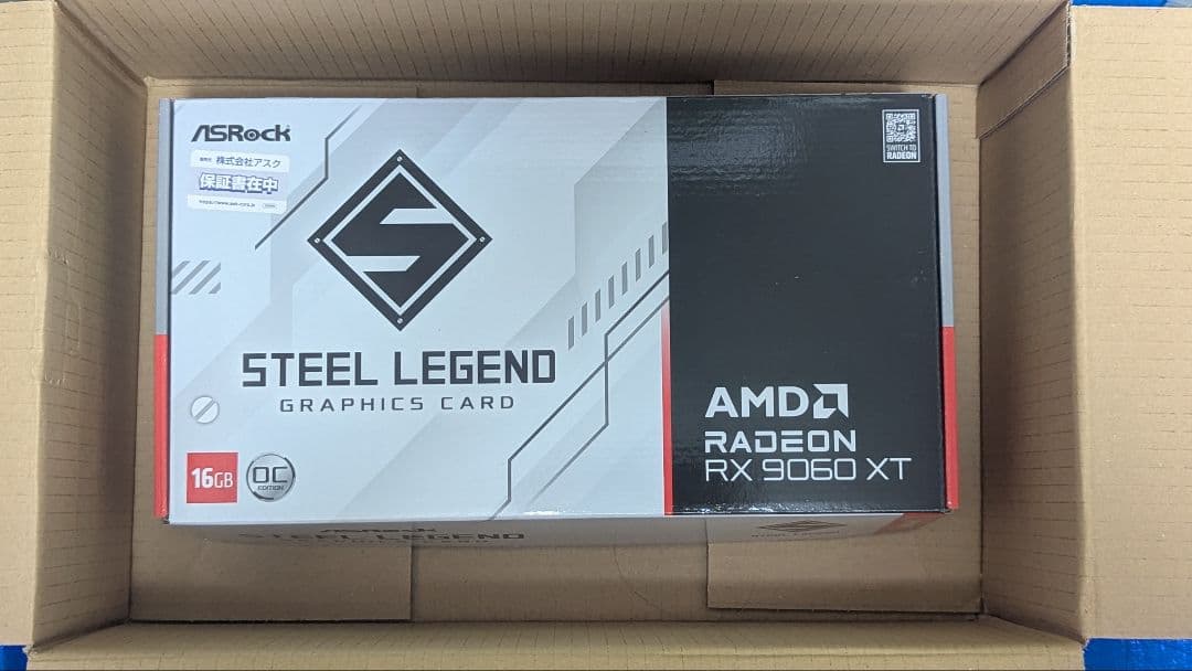 【美品】ASRock RX 9060 XT SL 16GB 3連ファン 白色