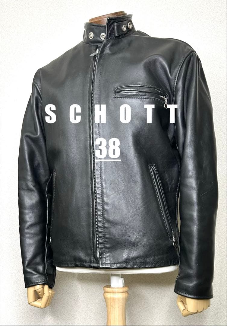 ③schott 641【38】米国製◇革ジャンninjaハーレーgpzショベル