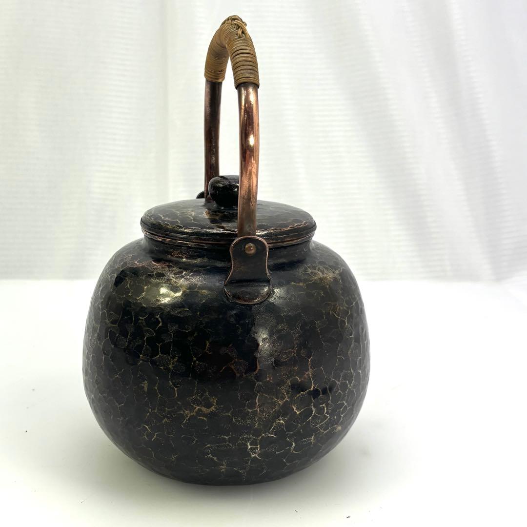 鎚起銅器 銅製急須 竹巻き取手