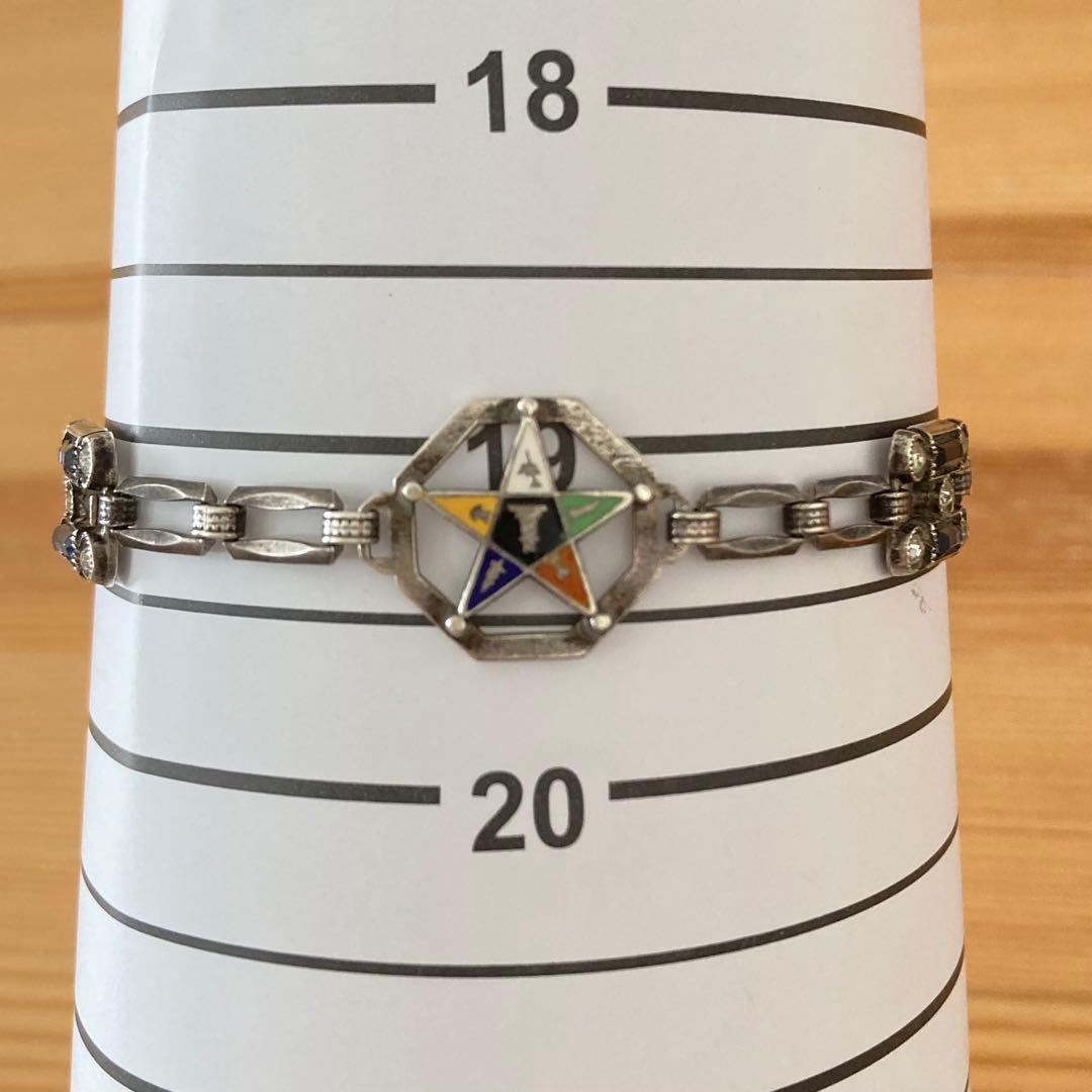 40s 50s USA製 フリーメイソン 逆五芒星 スターリング ブレスレット