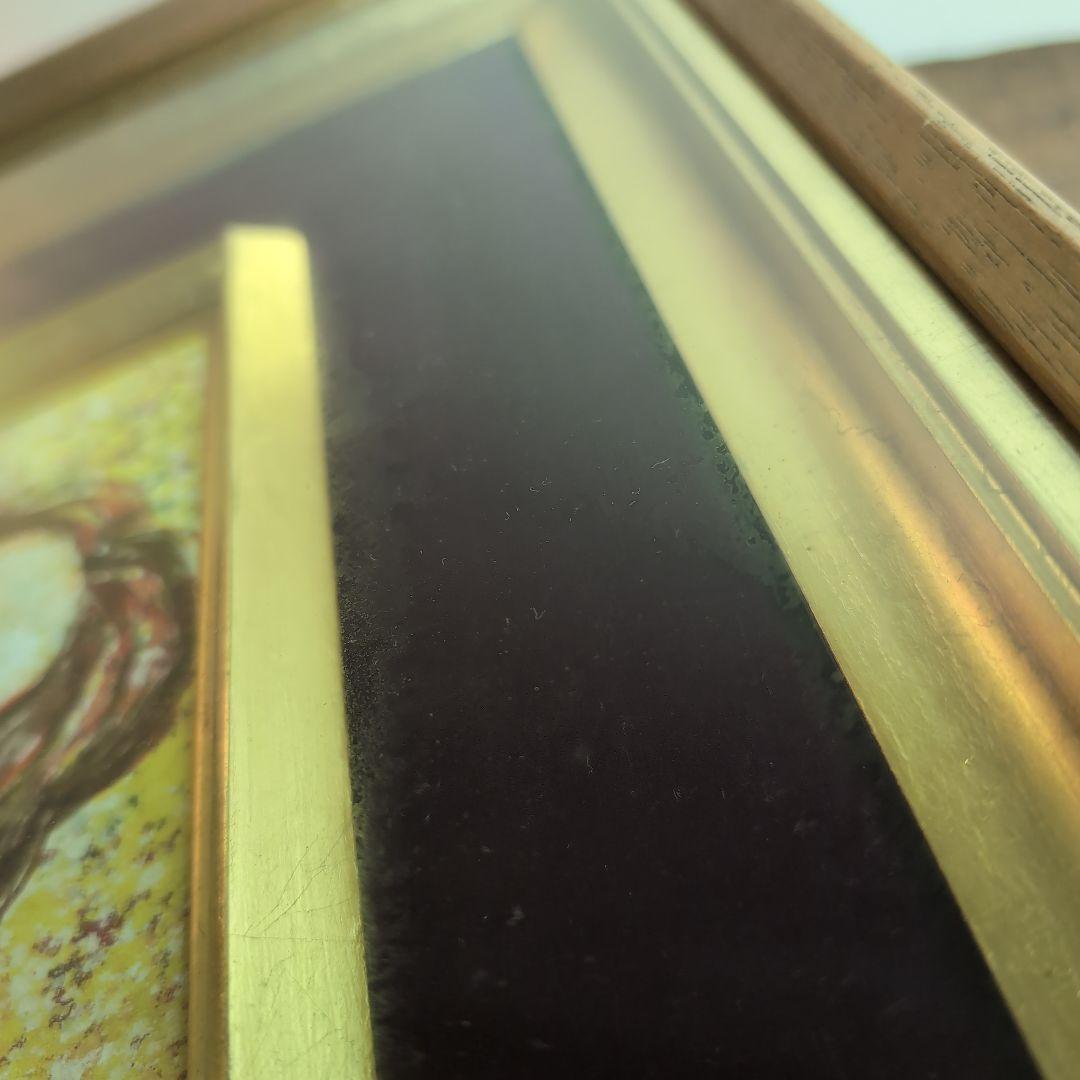 石永皓一郎　人形 金色フレーム 少女人形の肖像　新美術協会会員